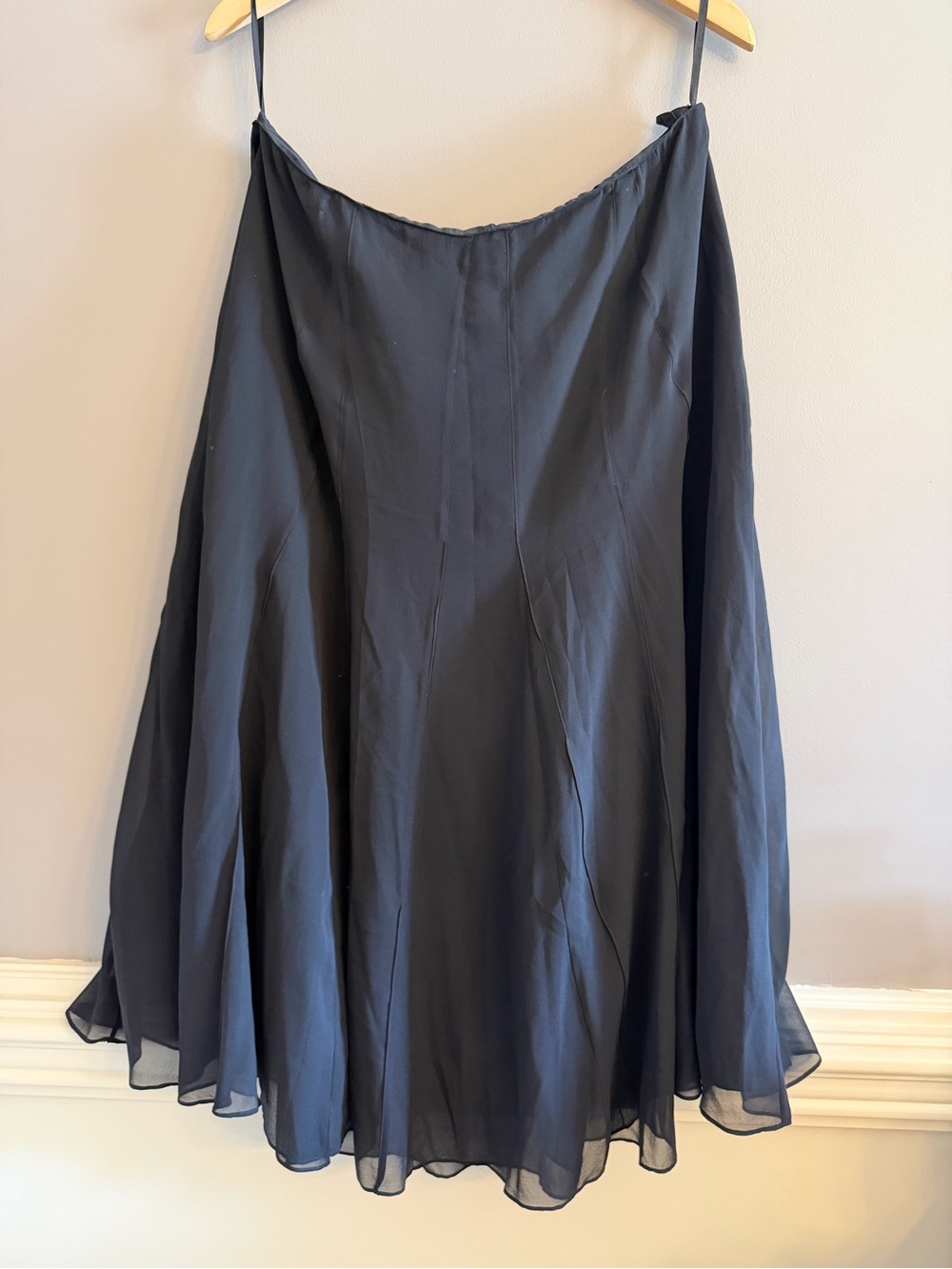 Eileen Fisher Black Flared Midi Skirt